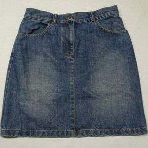 Ann Taylor Jeans Size 6 Blue Denim Cotton Straight Jean Skirt
